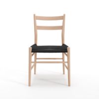 Billede af Sibast Furniture No 59 Dining Chair SH: 45 cm - Hvidolieret Eg/Papercord Webbing Sort