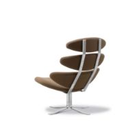 Billede af Fredericia Furniture 5000 Corona Lænestol m. Drejestel - Vidar 353/Børstet Stål