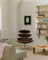 Billede af Fredericia Furniture 5000 Corona Lænestol m. Drejestel - Vidar 353/Børstet Stål