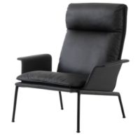 Billede af &Tradition Muno Lounge Chair m. Armlæn LN17 SH: 41 cm - Sort Læder