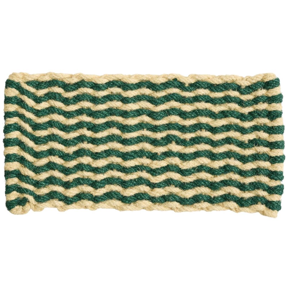 Billede af HAY Coco Door Mat Stripe/Wave 80x40 cm - Dark Green 