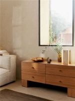 Billede af Ferm Living Kuben Drawers 2x2 B: 135 cm - Natural Oak Veneer