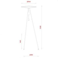 Billede af Piet Hein Sinus 440 Gulvlampe H: 124,9 cm - Opal/Sort Ledning UDSTILLINGSMODEL