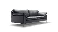 Billede af Søren Lund 329 2,5 Pers. Sofa L: 222 cm - Sort Zebu Læder/Aluminium 