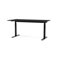 Billede af Montana Office HiLow2 skrivebord 140x80 cm  - Linoleum black/black stel/kabelgennemføring UDSTILLINGSMODEL