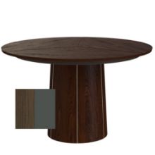 Billede af Skovby SM33 Spisebord inkl. 3 stk. Tillægsplader Ø: 123-149 cm - Lakeret Valnød/Grøn Laminat