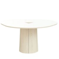 Billede af Skovby SM33 Spisebord inkl. 3 stk. Tillægsplader Ø: 123-149 cm - Hvidolieret Eg/ Hvid Laminat