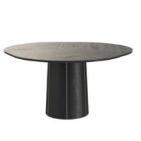 Billede af Skovby SM33 Spisebord inkl. 3 stk. Tillægsplader Ø: 123-149 cm - Sort Lakeret Eg