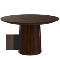 Billede af Skovby SM33 Spisebord inkl. 3 stk. Tillægsplader Ø: 123-149 cm - Lakeret Valnød/Sort Laminat