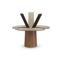 Billede af Skovby SM33 Spisebord inkl. 3 stk. Tillægsplader Ø: 123-149 cm - Lakeret Valnød/Muskat Laminat