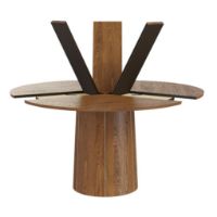 Billede af Skovby SM33 Spisebord inkl. 3 stk. Tillægsplader Ø: 123-149 cm - Naturolieret Valnød