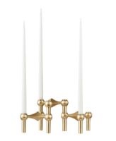Billede af STOFF Nagel Candle Holder Set of 3 H: 6,5 cm - Brushed Brass