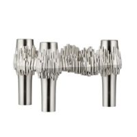 Billede af STOFF Nagel Quist Candle Holder H: 5,9 cm - Brushed Chrome