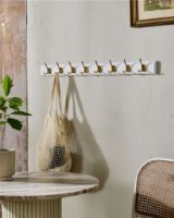 Billede af Nordal Edgy Knagerække m. 8 Knager L: 90 cm - Brass/Hvid