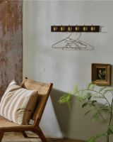 Billede af Nordal Edgy Knagerække m. 6 Knager L: 60 cm - Brass/Mørkebrun 