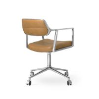 Billede af Vipp 453 Swivel Stol m. Hjul - Aluminium/Camel Leather