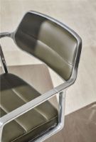Billede af Vipp 453 Swivel Stol m. Hjul - Aluminium/Bosco Green Læder 