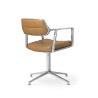 Billede af Vipp 453 Swivel Stol u. Hjul - Aluminium/Camel Leather