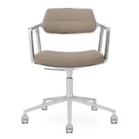 Billede af Vipp 453+ Swivel Stol m. Hjul - Aluminium/Dark Sand Textile