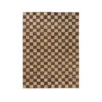 Billede af Ferm Living Check Wool Jute Rug 140x200 - Coffee/Natural