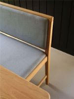 Billede af FDB Møbler J176 Sønderborg Bænk L: 116,5 cm - Lakeret Eg/Blå Uld 