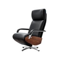 Billede af BERG Furniture Coda Lænestol m. Fjernbetjening SH: 49 cm - Rustical Sort Læder/Valnød