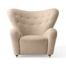 Billede af Audo Copenhagen Den Trætte Mand Loungestol H: 88 cm - Dark Stained Oak/Baena 15