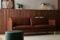 Billede af Mogens Hansen MH276 3 Pers Sofa L: 210 cm - Baltique Anilinlæder/Mørkebrun 