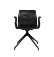 Billede af Bent Hansen Primum Dynamic Armchair  - Black Powder Coated Steel/Zenso 3 Black Leather 207