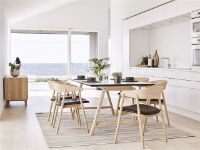 Billede af Andersen Furniture AC2 Stol SH: 43,5 cm Sæt af 4 stk - Eg Hvidpigmenteret Lak/Sort Læder