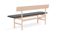 Billede af Fredericia Furniture 3171 Mogensen Sædepolstret Bænk L: 171,5 cm - Olieret Eg/Sort Primo Læder