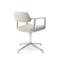 Billede af Vipp 453 Swivel Stol u. Hjul - Aluminium/Off-White/Light Grey 
