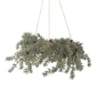 Billede af Bloomingville Cedar Krans Ø: 70 cm - Grøn m. Kunstige Blomster
