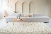 Billede af Rezas Snow White Plain Gulvtæppe 240x170 cm - Ivory