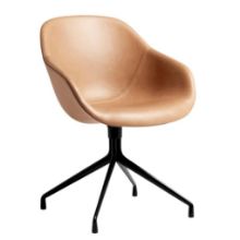 Billede af HAY AAC121 About a Chair Spisebordsstol Polstret  - Black Polished Aluminium/Sense Nougat