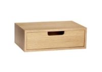 Billede af Hübsch Hide Drawer Box 30x20 cm - Egetræ  FORUDBESTIL: JUNI 2026